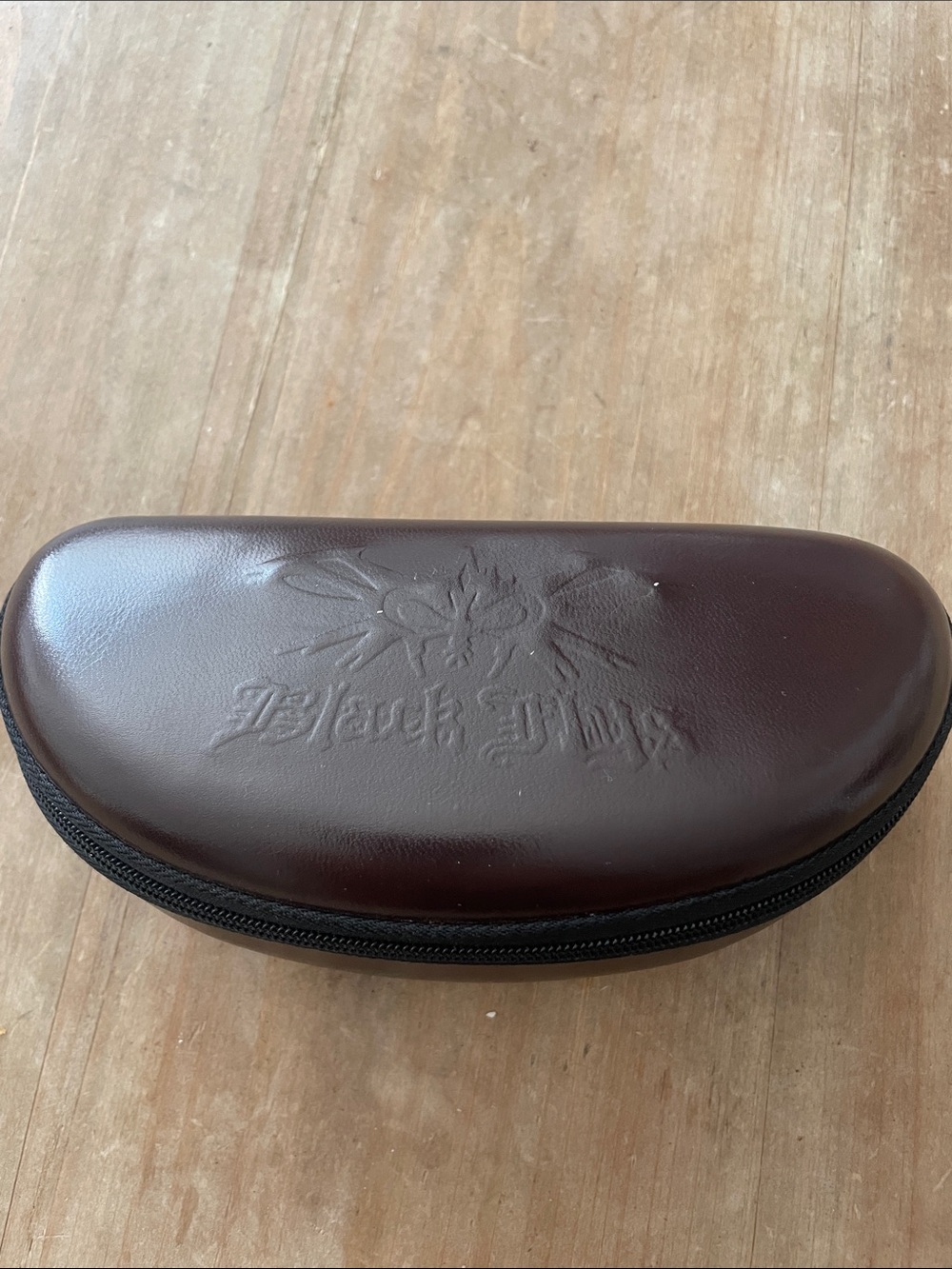 Men's Brown Hard Shell ySunglasses Case with Zipper Black Fly